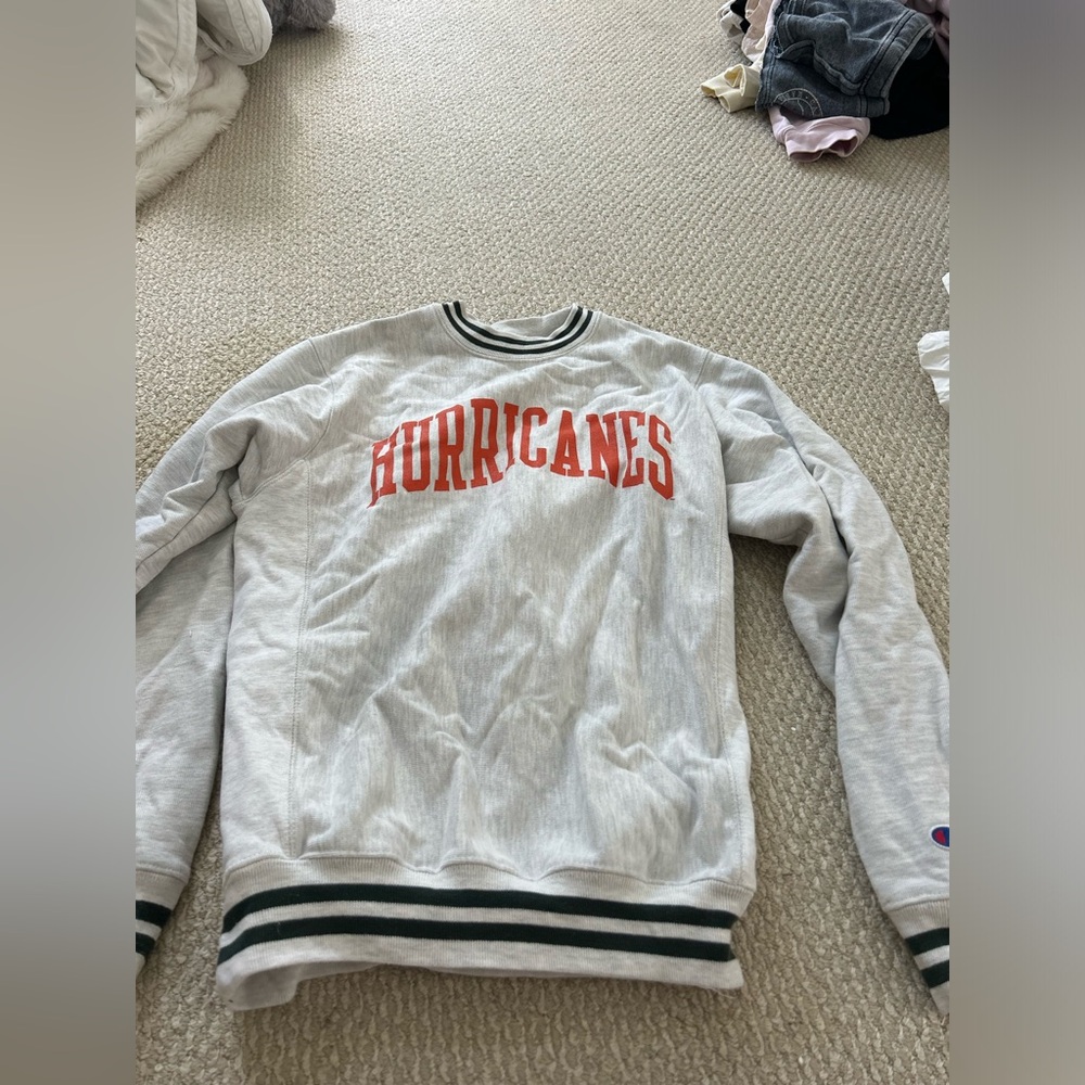 Champion Gray Miami Hurricanes Sweater